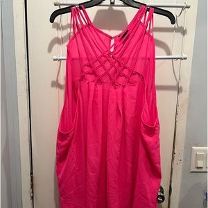 Torrid Hot Pink Criss Cross Blouse, size 5